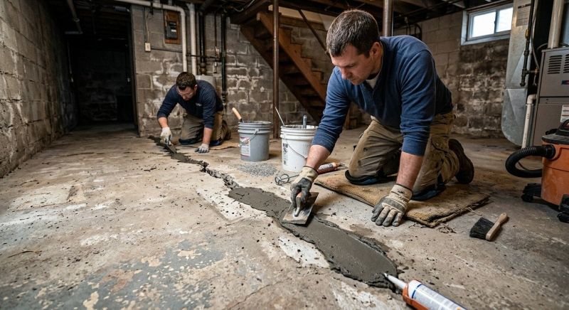 Cracked Basement Floor Repair in Boca Raton, FL